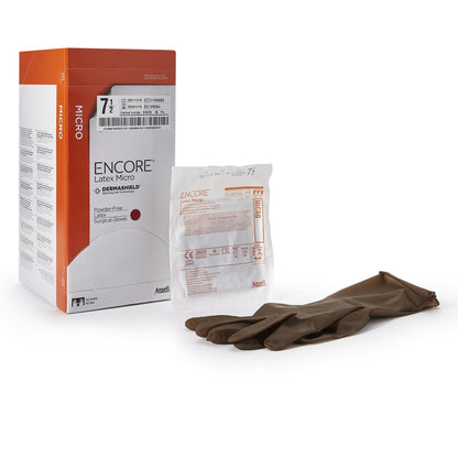 ENCORE® Latex Micro Surgical Glove Size 7.5 Sterile Latex Standard Cuff Length Micro-Textured Brown Chemo Tested (362178_CS)