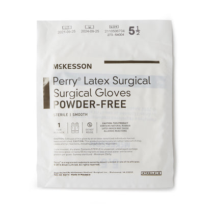 McKesson Perry® Surgical Glove Size 5.5 Sterile Latex Standard Cuff Length Smooth Cream Not Chemo Approved (1044703_BX)