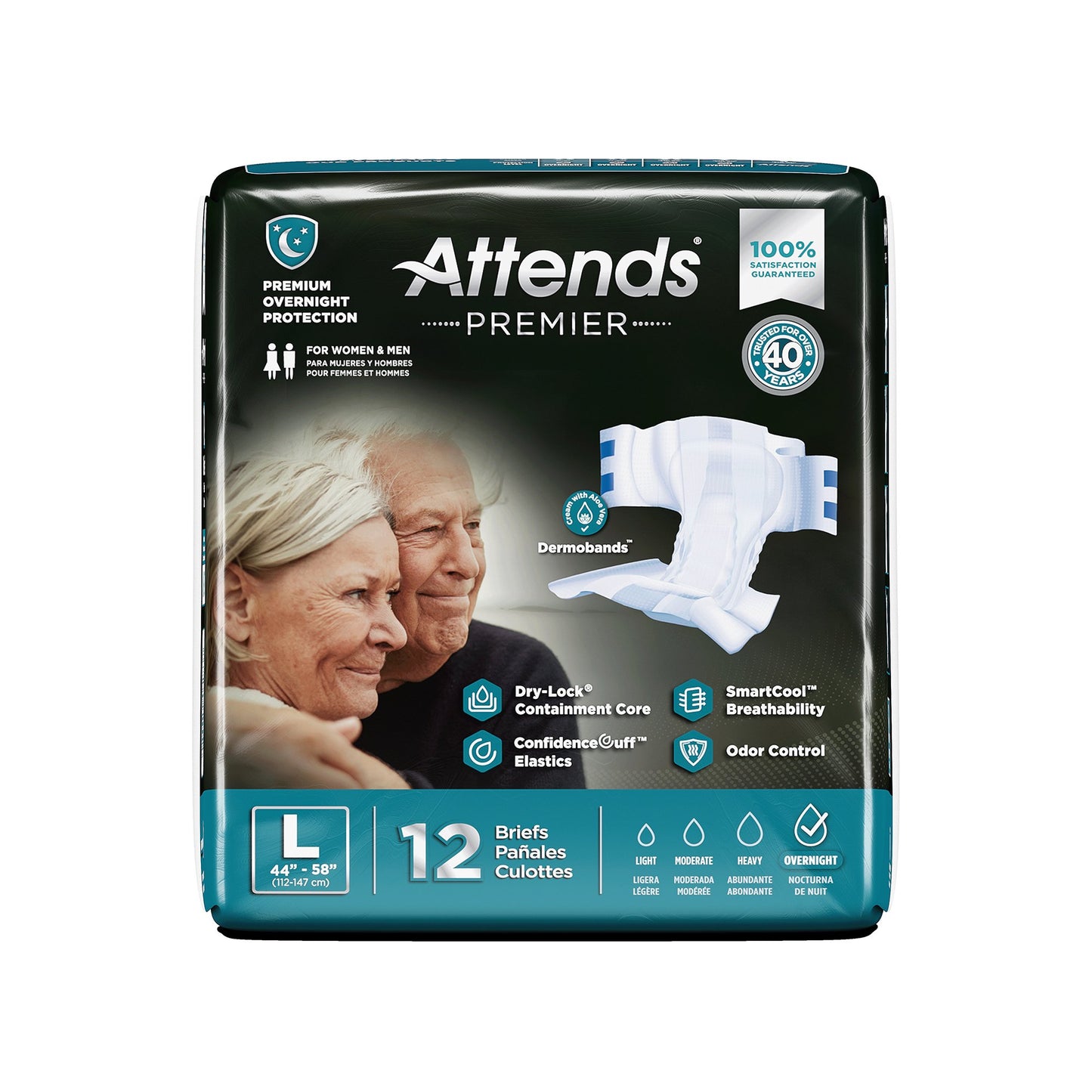 Attends® Premier Unisex Adult Incontinence Brief Large Disposable Heavy Absorbency (1128074_BG)