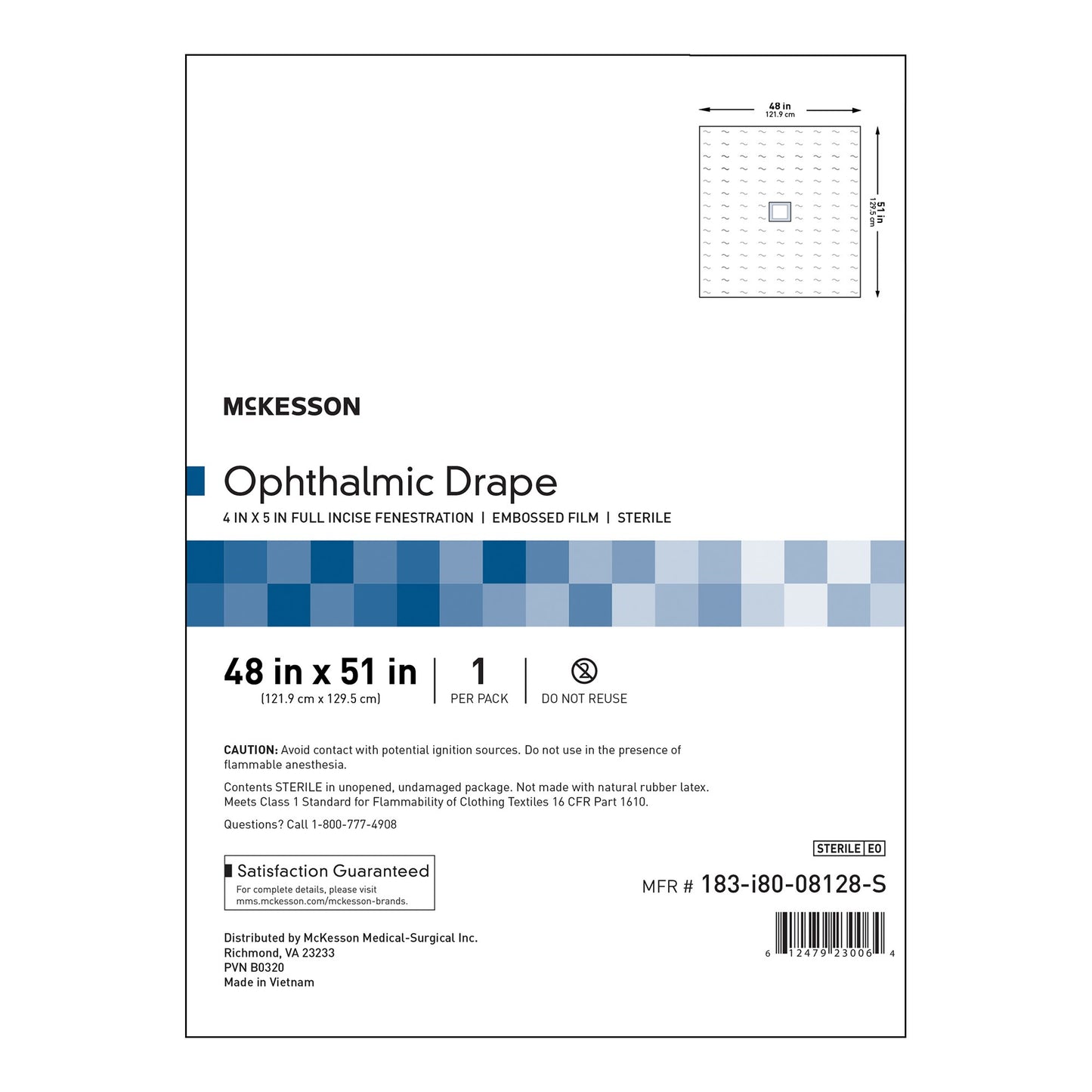 McKesson EENT Drape Surgical Ophthalmic Drape 48 W X 51 L Inch Sterile (1101262_CS)