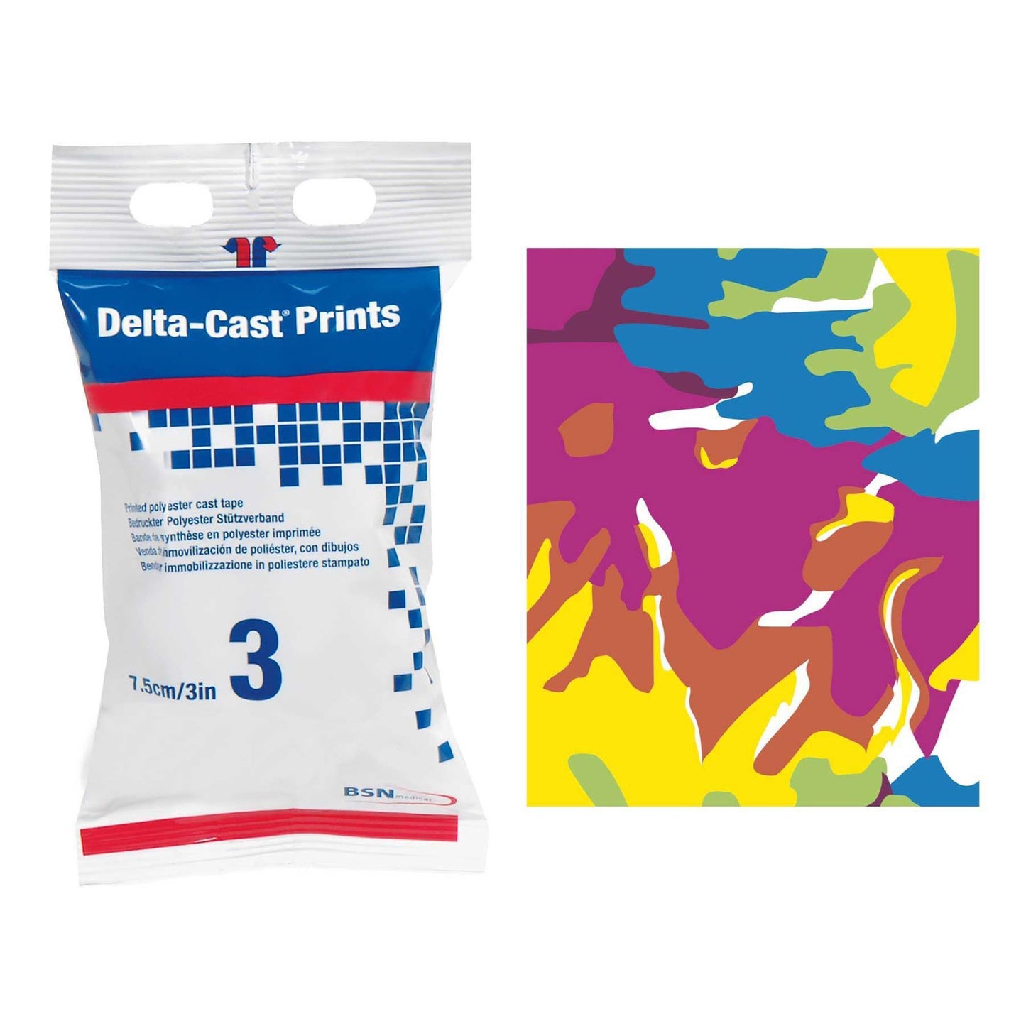 Delta-Cast® Prints Cast Tape 3 Inch X 12 Foot Polyester Pastel Print (325307_BX)