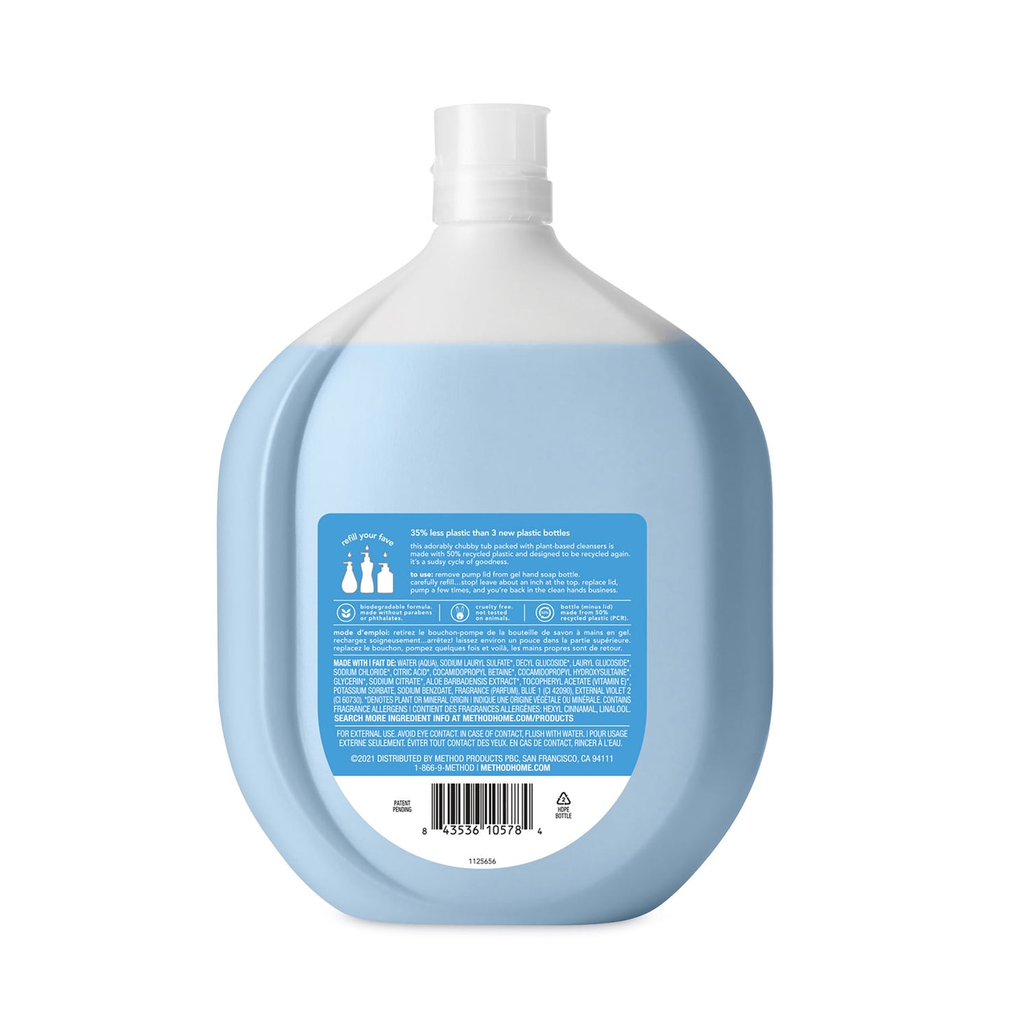 Method® Gel Hand Wash Refill Tub, Sea Minerals Scent, 34 oz (MTH378684)