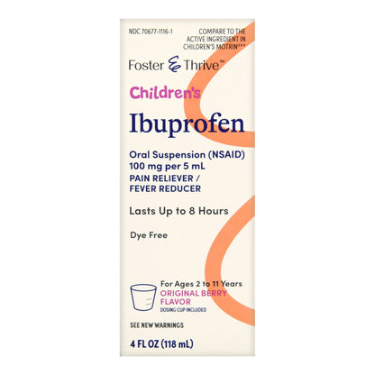 Foster & Thrive™ Children's Pain Relief 100 mg / 5 mL Strength Ibuprofen Oral Suspension 4 oz. (1238936_EA)