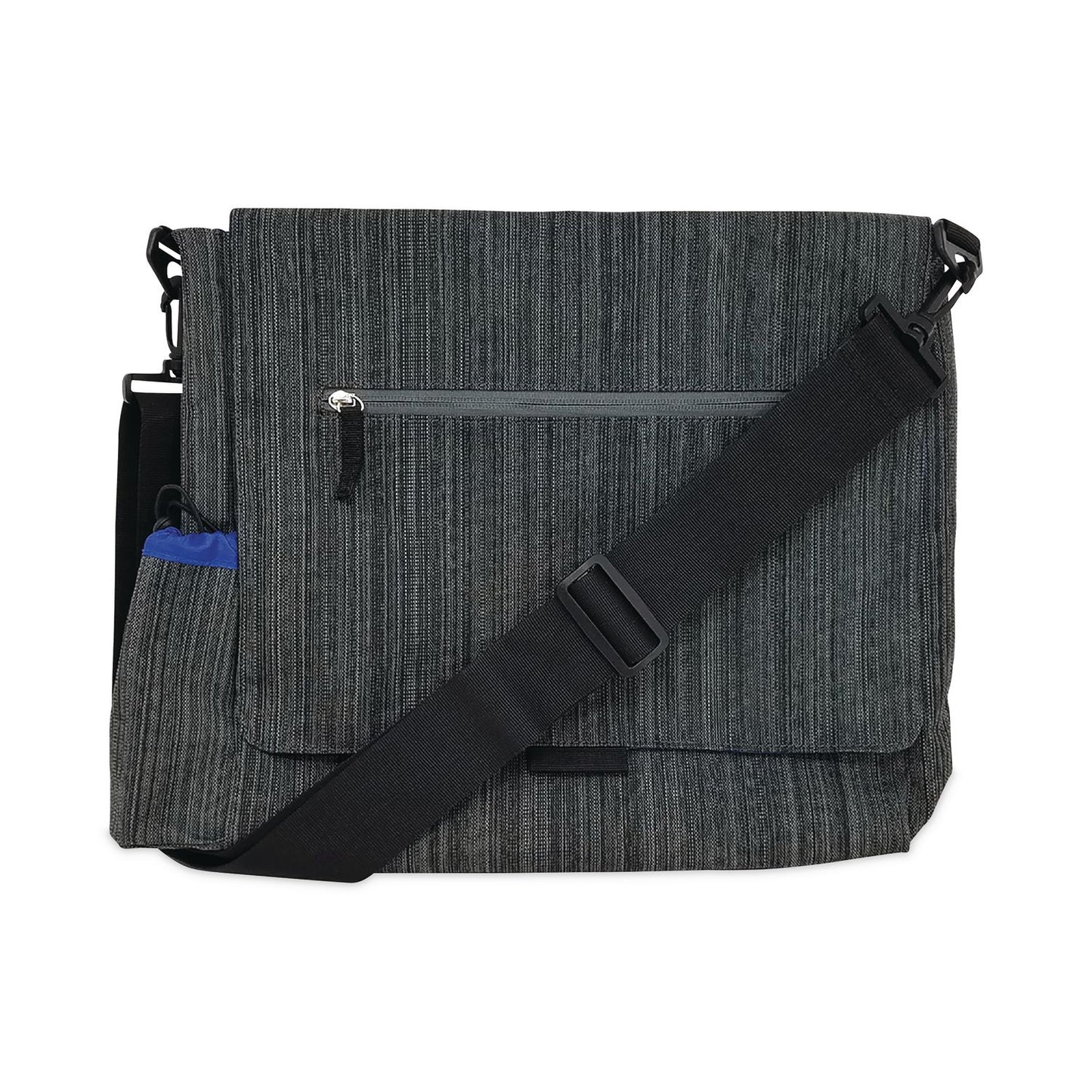 so-mine® Fabric Casual Messenger Bag, Charcoal/Cobalt (SOOSM456)