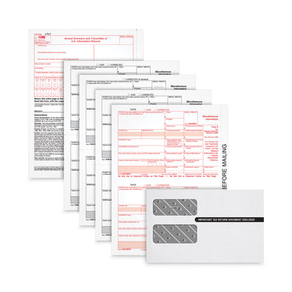 TOPS™ 1099-MISC Tax Forms Kit, Fiscal Year: 2021, Four-Part Carbonless, 8.5 x 5.5, 2 Forms/Sheet, 50 Forms Total (TOPLMISC425Q)