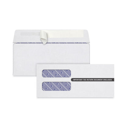 TOPS™ 1099 Self-Seal Security Tinted Double Window Envelope, Square Flap, Self-Adhesive Closure, 3.75 x 8.5, White, 100/Pack (TOPS10993PS)
