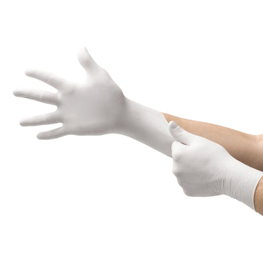 Soft White Nitrile* Exam Glove Small NonSterile Nitrile Standard Cuff Length Textured Fingertips White Not Rated (662398_BX)