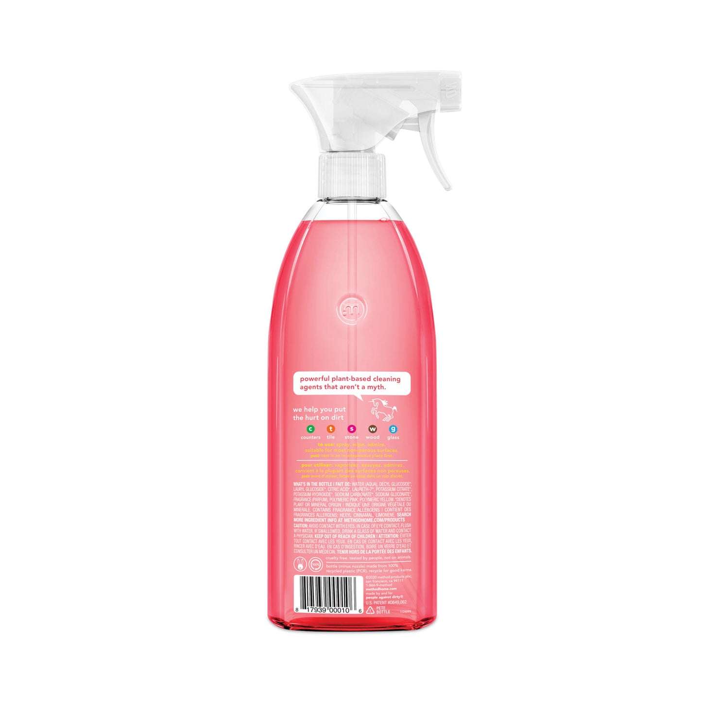 Method® All Surface Cleaner, Pink Grapefruit Scent, 28 oz Spray Bottle, 8/Carton (MTH377544CT)