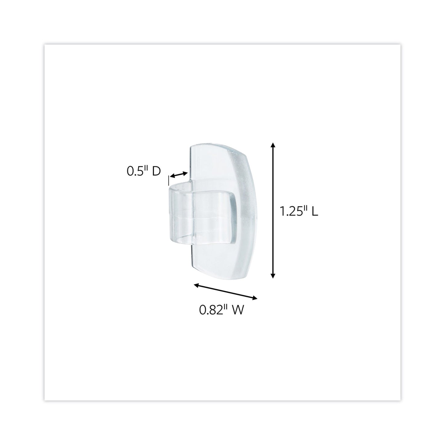 Command™ Cord Clip with Adhesive, Round, 0.75"w, Clear, 10/Pack (MMM17017CLR10ES)