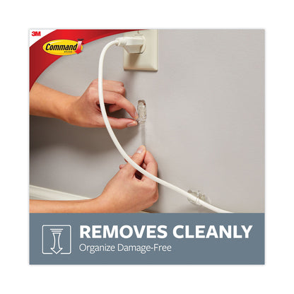 Command™ Cord Clip with Adhesive, Round, 0.75"w, Clear, 10/Pack (MMM17017CLR10ES)