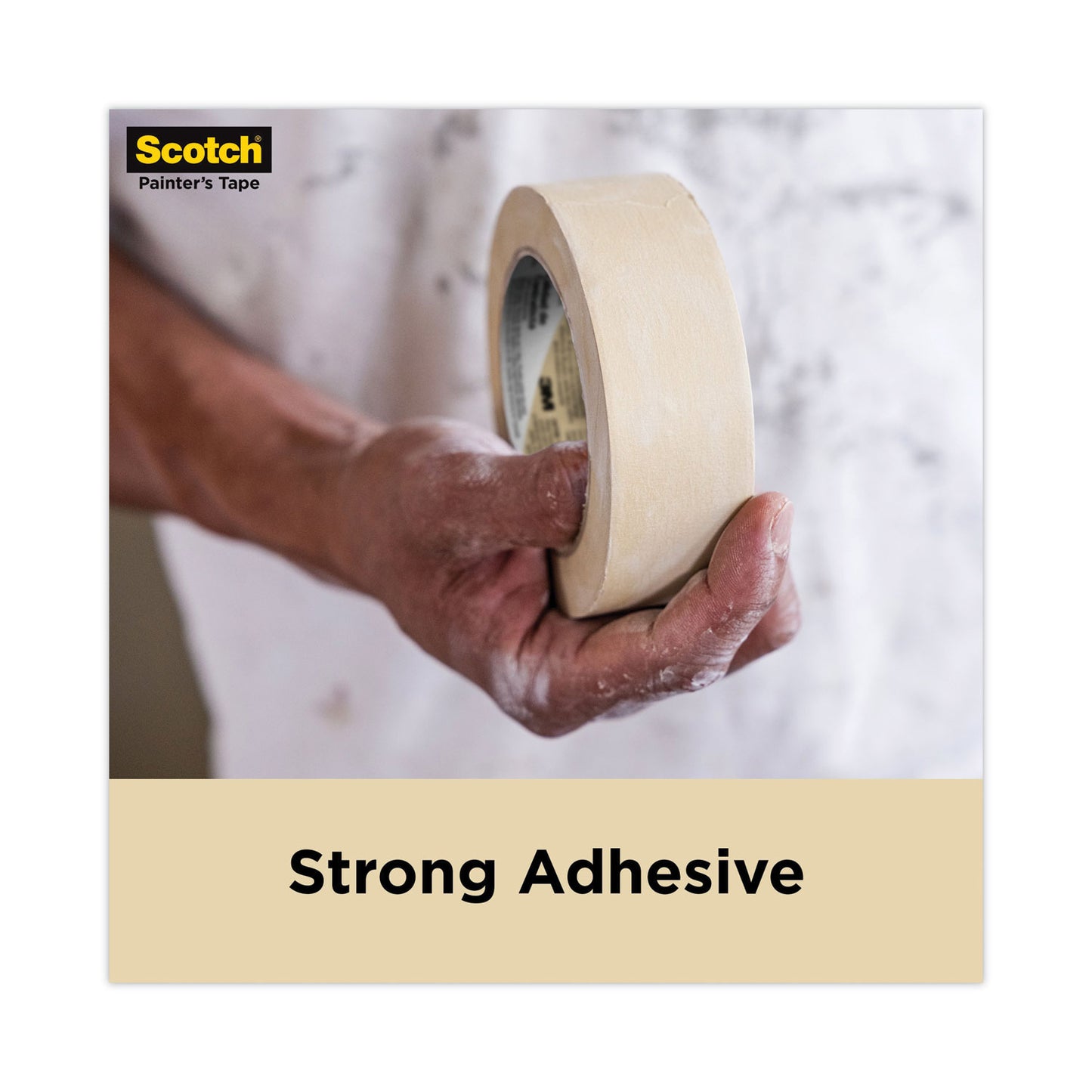 Scotch® Commercial-Grade Masking Tape for Production Painting, 3" Core, 0.7" x 60 yds, Natural (MMM202075ABK)