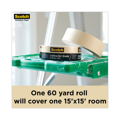 Scotch® Commercial-Grade Masking Tape for Production Painting, 3" Core, 0.7" x 60 yds, Natural (MMM202075ABK)