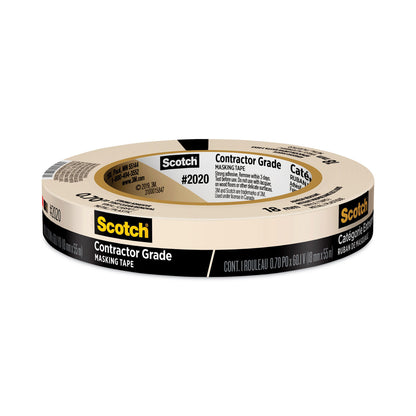 Scotch® Commercial-Grade Masking Tape for Production Painting, 3" Core, 0.7" x 60 yds, Natural (MMM202075ABK)