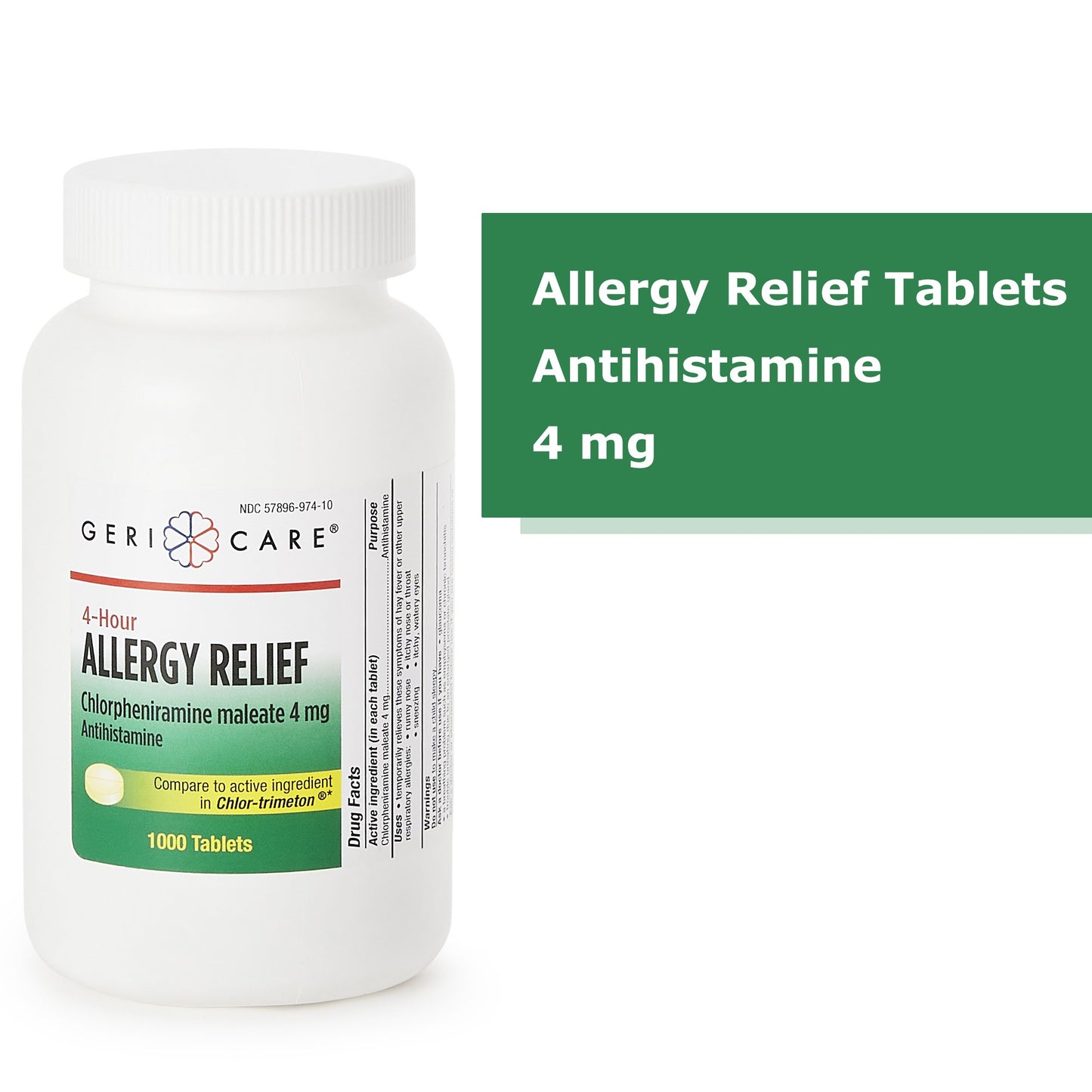 HEALTHSTAR® Allergy Relief 4 mg Strength Tablet 1,000 per Bottle (558678_CS)