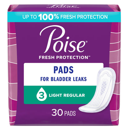 Poise® Fresh Protection™ Bladder Control Pad 9.33 Inch Length Moderate Absorbency Polymer Core One Size Fits Most (1160343_PK)