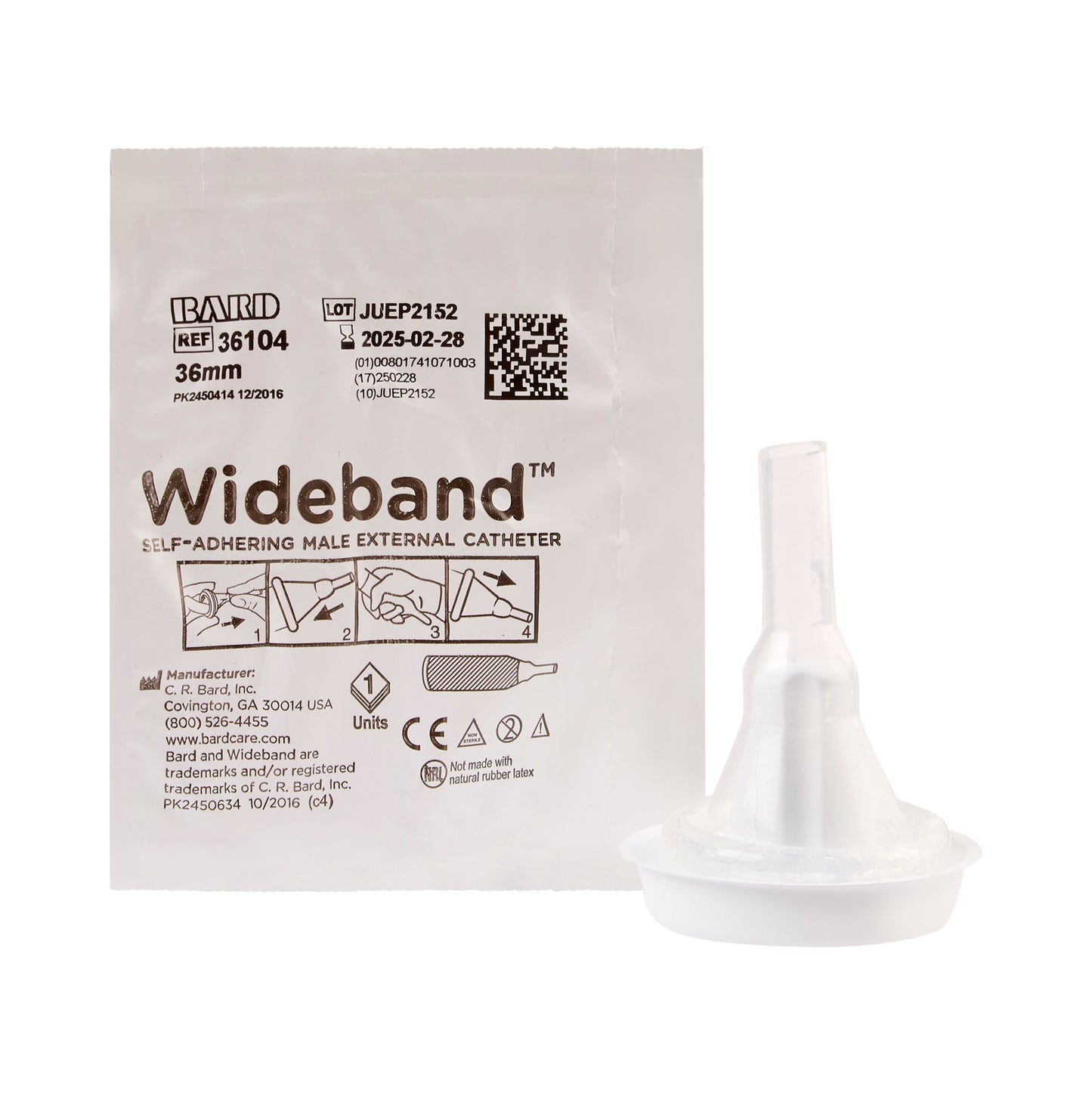 Wide Band® Male External Catheter Self-Adhesive Band Silicone Large (334734_BX)