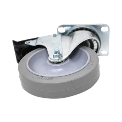 Rubbermaid® Commercial Caster Kit for Mega BRUTE Mobile Collector, Swivel Mount Plate, 5" Wheel, Black, 2/Set (SGSFG9W71L1GRAY)