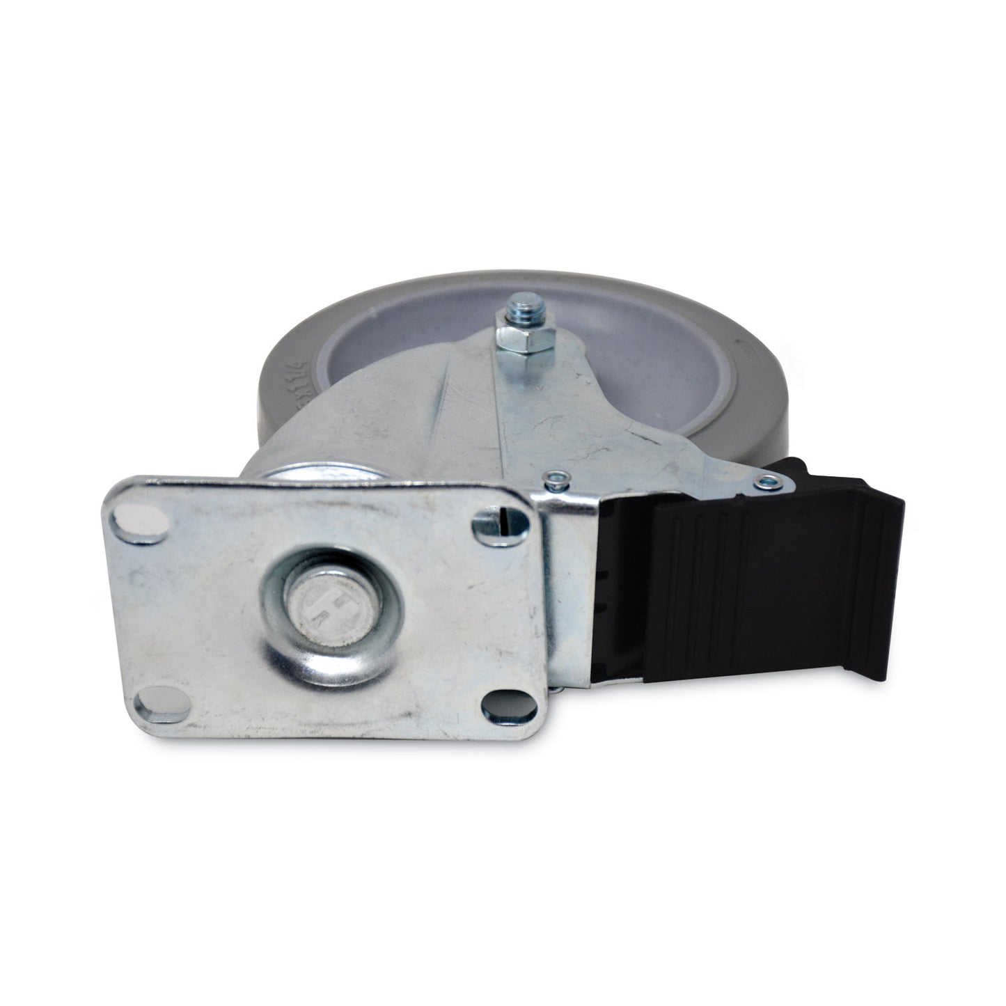 Rubbermaid® Commercial Caster Kit for Mega BRUTE Mobile Collector, Swivel Mount Plate, 5" Wheel, Black, 2/Set (SGSFG9W71L1GRAY)