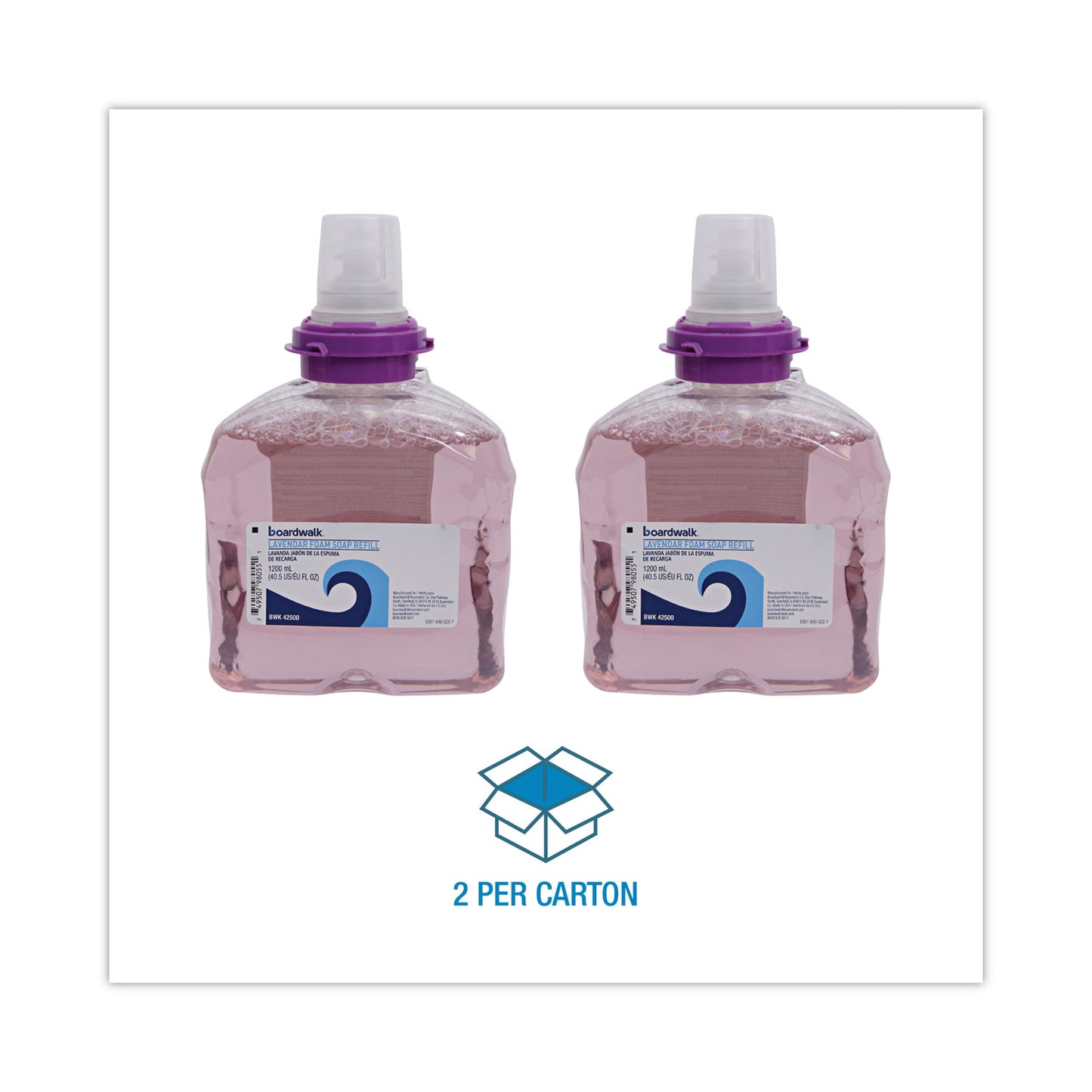 Boardwalk® Lavender Foam Soap Refill, Cranberry Scent, 1,200 mL, 2/Carton (BWK42500)