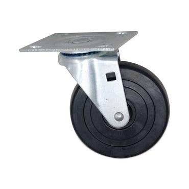 Rubbermaid® Commercial Replacement Plate Casters, Rigid Mount Plate, 5" Rubber Wheel, Black (SGS4402L1)