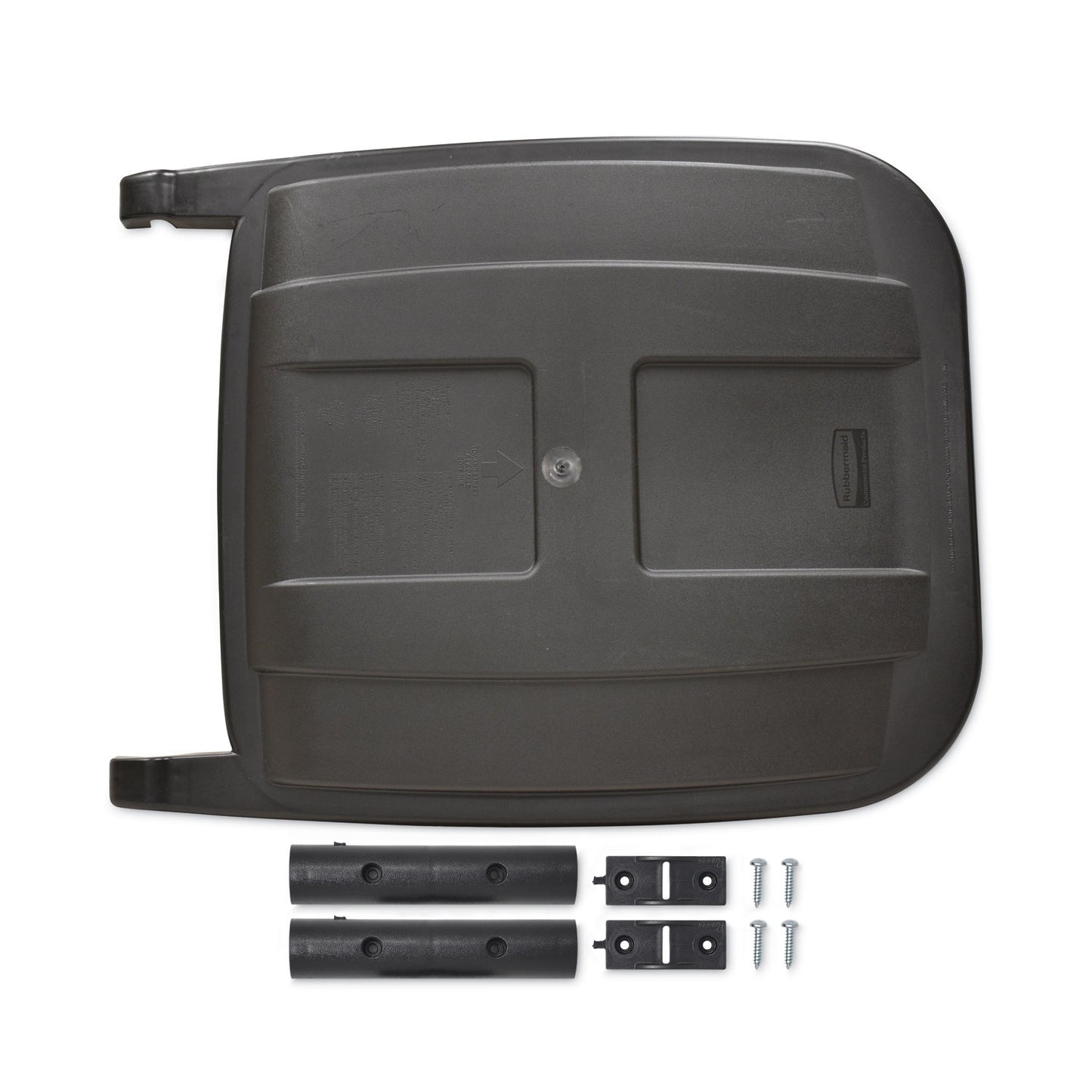 Rubbermaid® Commercial 50 Gallon Rollout Container Replacement Lid, 24 x 28.5 x 2.5, Black (SGSFG9W27L2BLA)