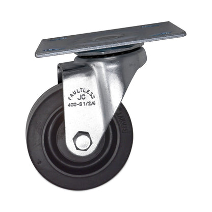 Rubbermaid® Commercial Replacement Plate Casters, Rigid Mount Plate, 3.5" Rubber Wheel, Black (SGSFG1005L40000)