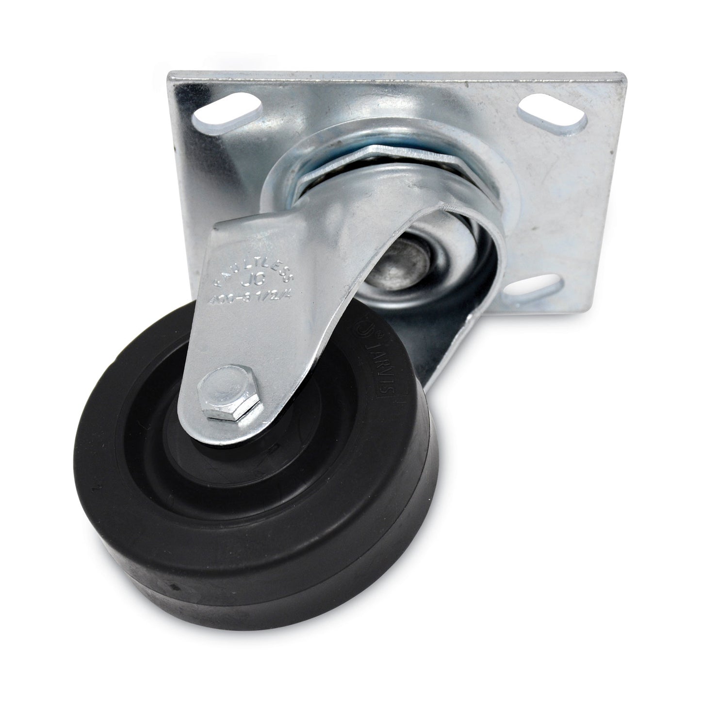 Rubbermaid® Commercial Replacement Plate Casters, Rigid Mount Plate, 3.5" Rubber Wheel, Black (SGSFG1005L40000)