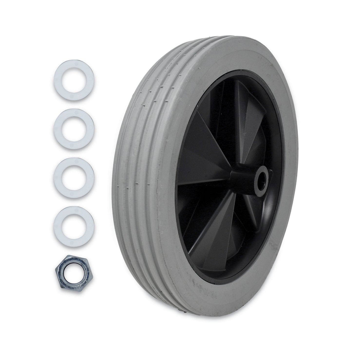 Rubbermaid® Commercial Tilt Truck Wheels, 300 lb Weight Capacity, 12" Wheel, Gray (SGSFG1011L10000)
