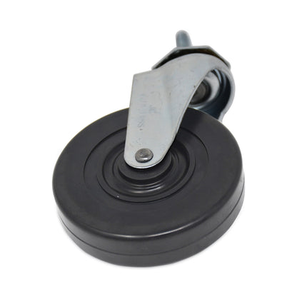 Rubbermaid® Commercial Replacement Bayonet-Stem Swivel Casters, Threaded Stem (0.28" x 1.5"), 4" Hard Rubber Wheel, Black (SGSFG1304L30000)