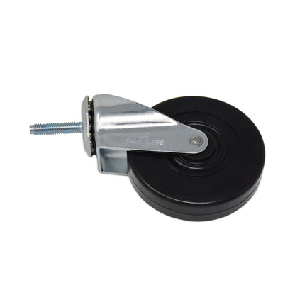 Rubbermaid® Commercial Replacement Bayonet-Stem Swivel Casters, Threaded Stem (0.28" x 1.5"), 4" Hard Rubber Wheel, Black (SGSFG1304L30000)