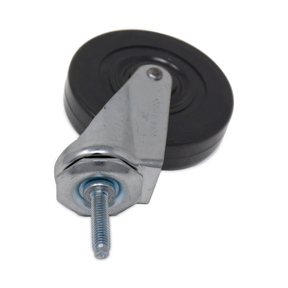 Rubbermaid® Commercial Replacement Bayonet-Stem Swivel Casters, Threaded Stem (0.28" x 1.5"), 4" Hard Rubber Wheel, Black (SGSFG1304L30000)