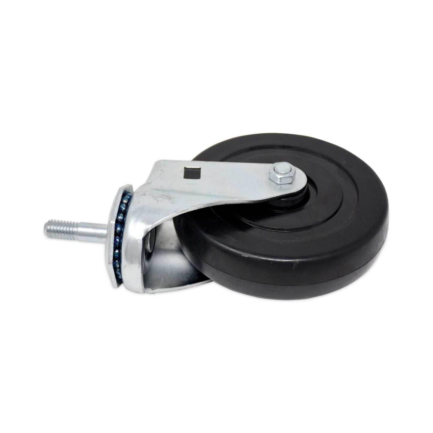 Rubbermaid® Commercial Replacement Bayonet-Stem Swivel Casters, Threaded Stem (0.31" x 1.63"), 5" Hard Rubber Wheel, Black (SGSFG1314L30000)
