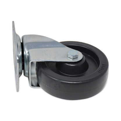 Rubbermaid® Commercial Replacement Plate Casters, Rigid Mount Plate, 4" Phenolic Wheel, Black (SGSFG4608L30000)