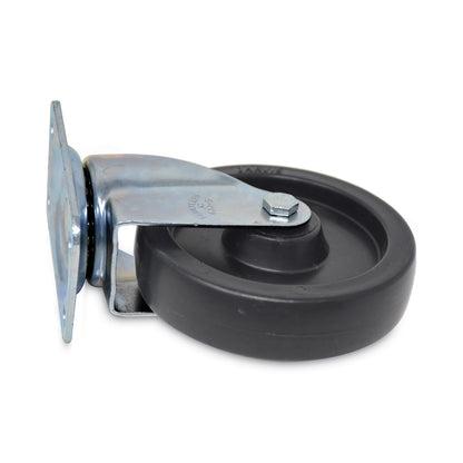 Rubbermaid® Commercial Replacement Plate Casters, Rigid Mount Plate, 5" Polypropylene Wheel, Black (SGSFG4614L30000)