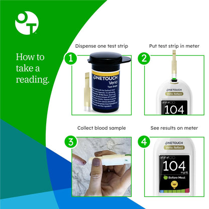 OneTouch® Verio® Blood Glucose Test Strips 100 Strips per Pack (832490_BX)