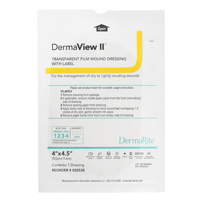 DermaView II™ Transparent Film Dressing 4 X 4-1/2 Inch Frame Style Delivery Rectangle Sterile (584138_EA)