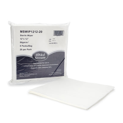 McKesson Cleanroom Wipe ISO Class 5 20 Count Bag 12 X 12 Inch Sterile Disposable (1139247_PK)
