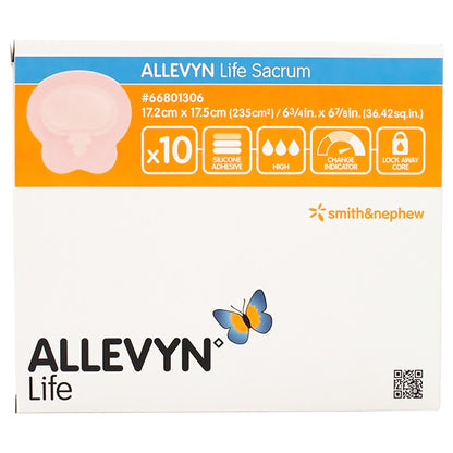 Allevyn Life Foam Dressing 6-3/4 X 6-7/8 Inch With Border Film Backing Silicone Gel Adhesive Sacral Sterile (839950_BX)