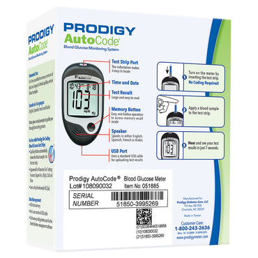 Prodigy® Blood Glucose Meter 7 Second Results Stores up to 450 Results No Coding Required (842600_CS)