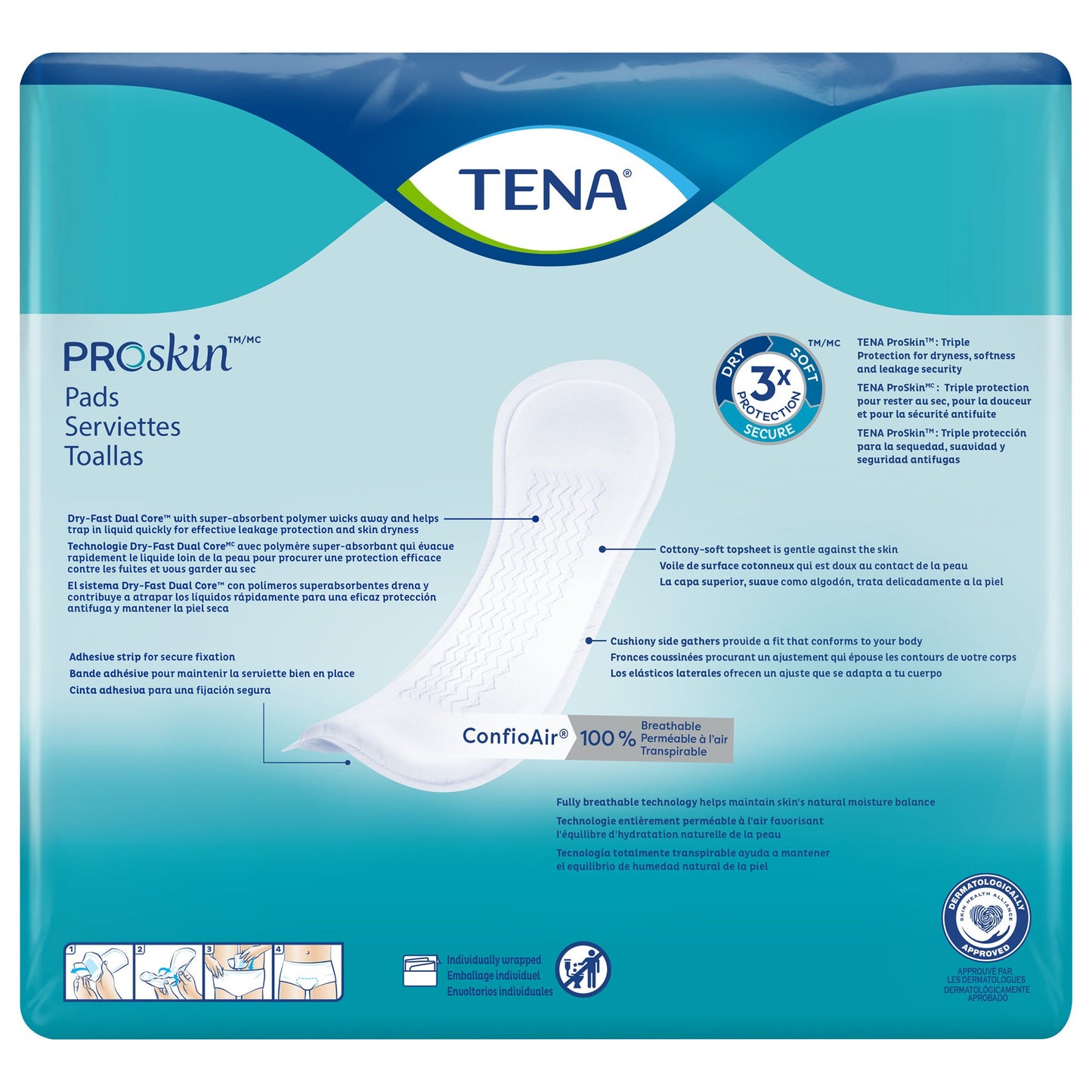 TENA ProSkin™ Ultimate Bladder Control Pad 16 Inch Length Heavy Absorbency Dry-Fast Core™ One Size Fits Most (1038754_CS)