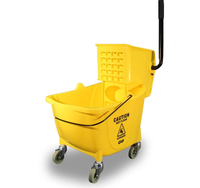 Impact® Value-Plus™ Sidepress Wringer & Plastic Bucket Combo, Yellow, 1/Case (IMP7Y2636-3Y)