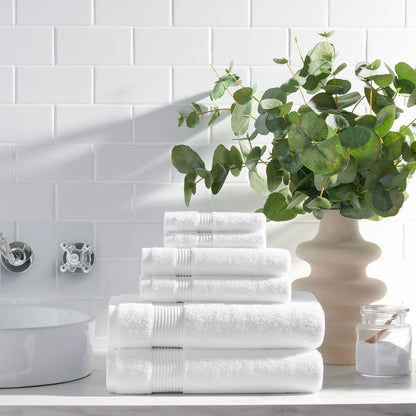 Arkwright Home® Host & Home 6pc Bath Towel Set White, 6/Case Sets (BSET-HH-WHT-CS)