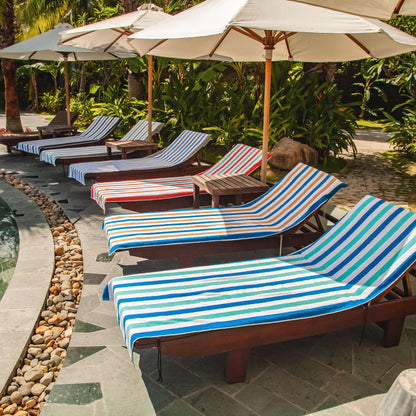 Hospeco® Cabo Cabana Chaise Cover 30x85 Grey/Navy, Pack of 2 (CC-CABOCABANA-GY/NV)