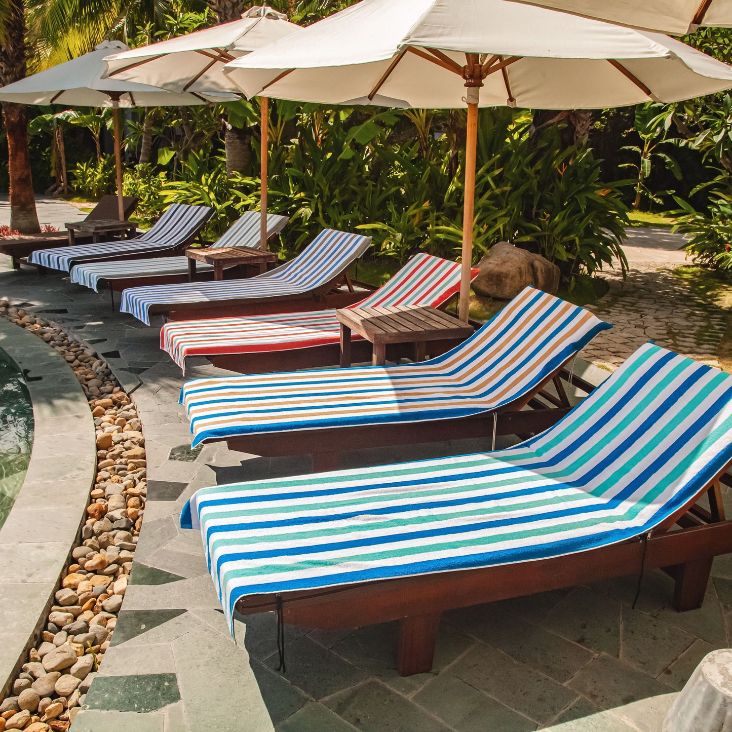 Hospeco® Cabo Cabana Chaise Cover 30x85 Red/Blue, Pack of 2 (CC-CABOCABANA-OR/BL)