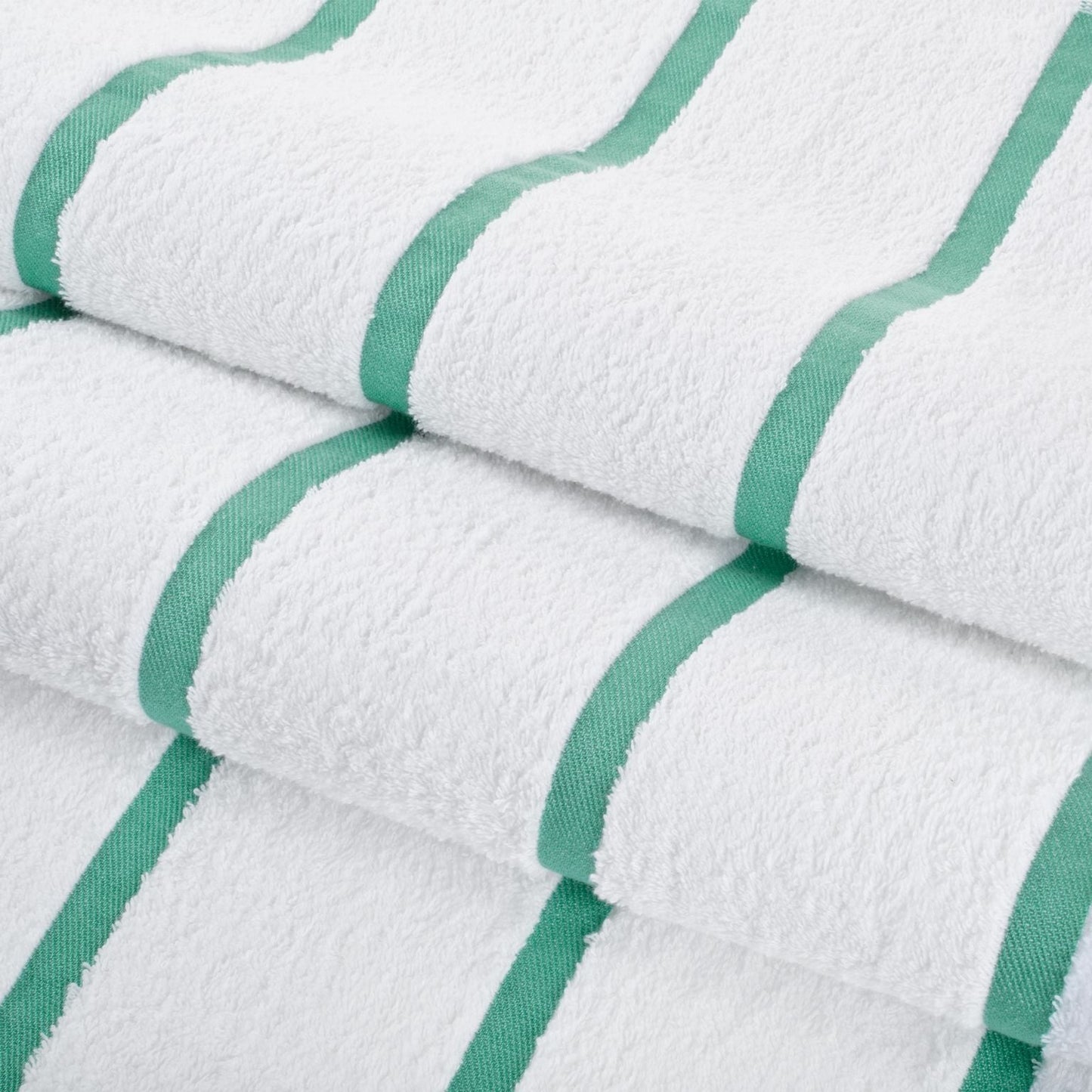 Hospeco® Las Rayas Beach Towel 30x60 Green, 24/Case (HOSBT-HS3060-15GR-CS)