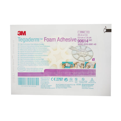 3M™ Tegaderm™ High Performance Foam Dressing 2-3/4 X 2-3/4 Inch With Border Film Backing Acrylic Adhesive Oval Sterile (695850_CS)