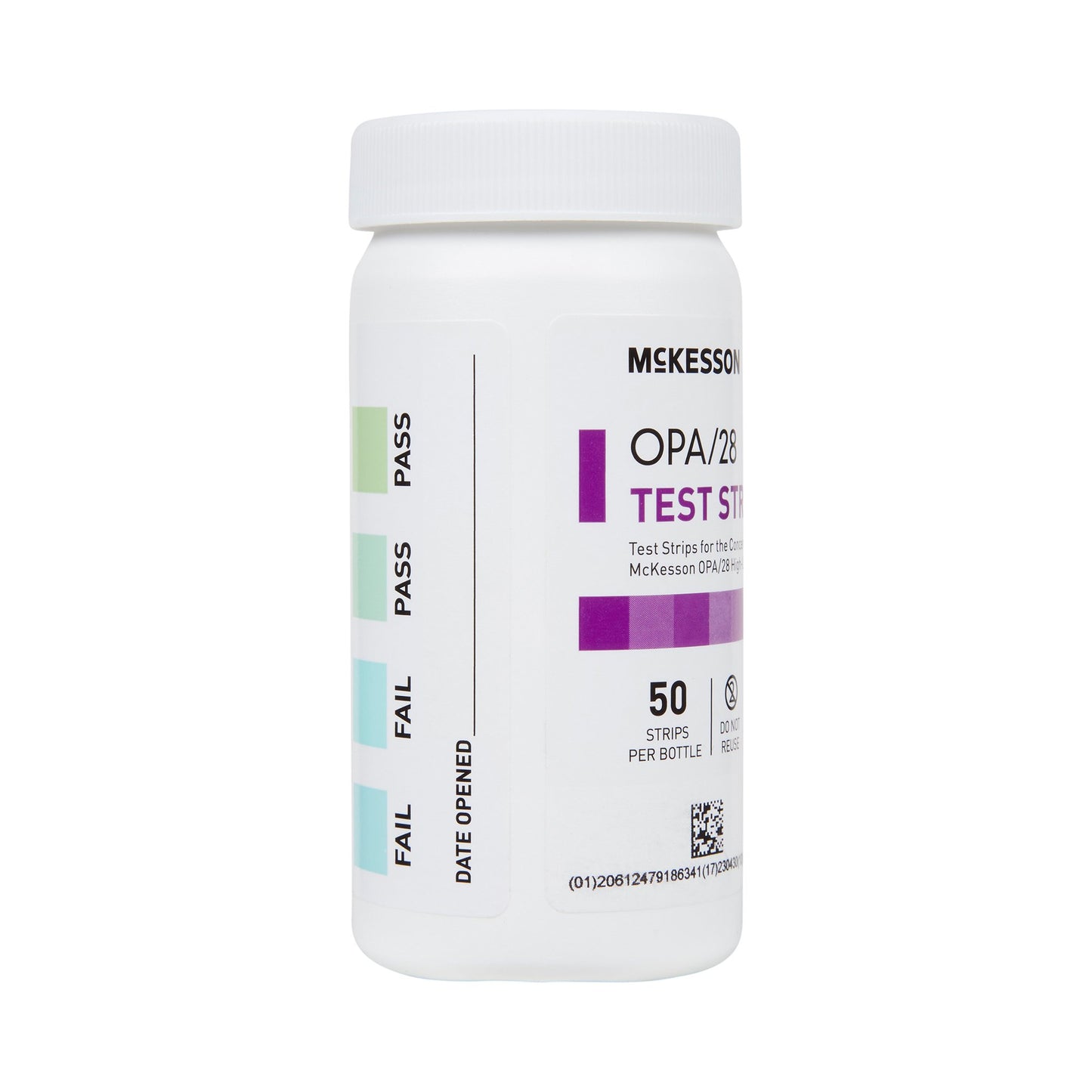 McKesson OPA/28 OPA Concentration Indicator Pad 50 Test Strips Bottle Single Use (852218_CS)