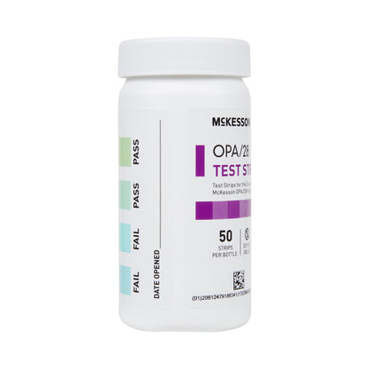 McKesson OPA/28 OPA Concentration Indicator Pad 50 Test Strips Bottle Single Use (852218_BT)