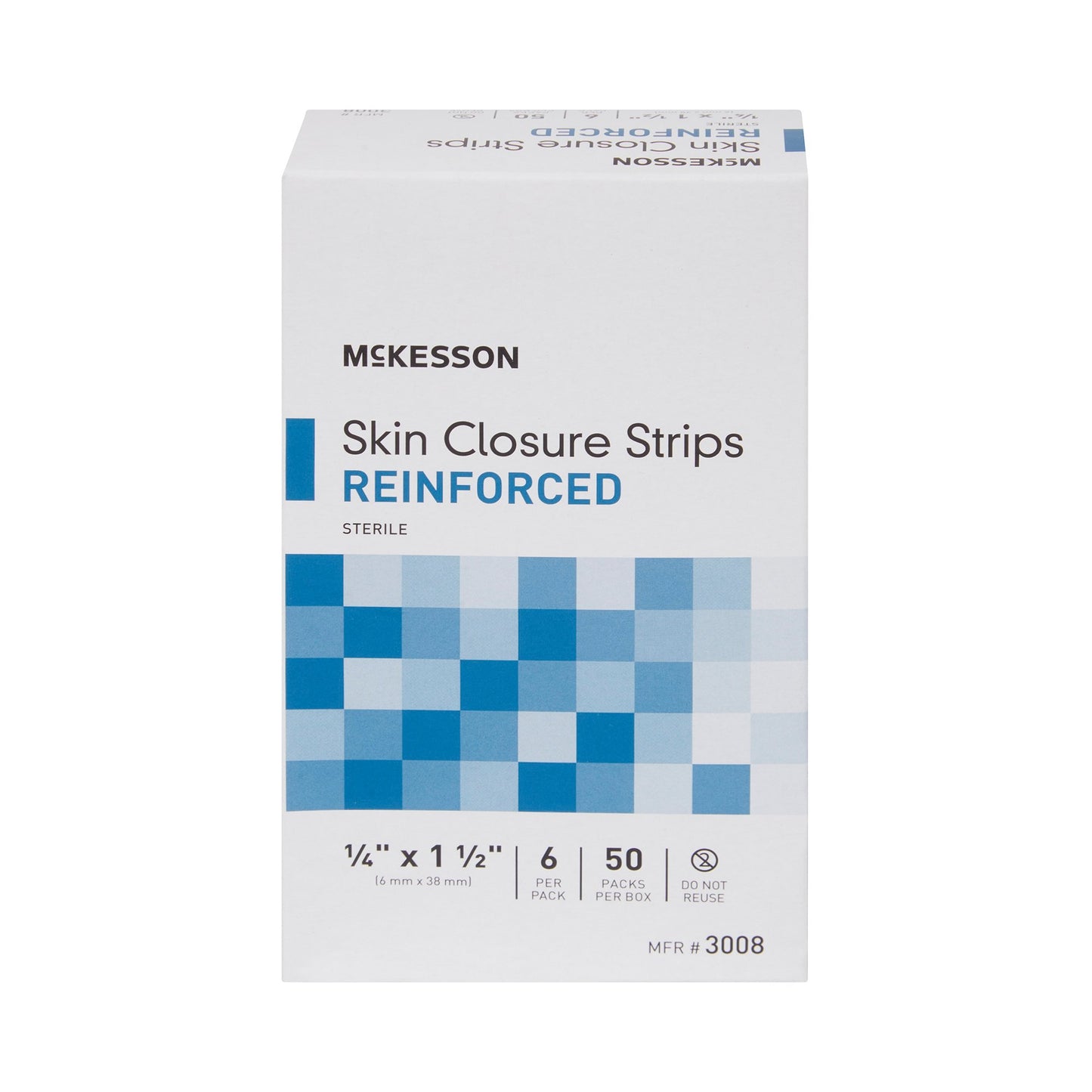 McKesson Skin Closure Strip 1/4 X 1-1/2 Inch Nonwoven Material Reinforced Strip White (876307_CS)