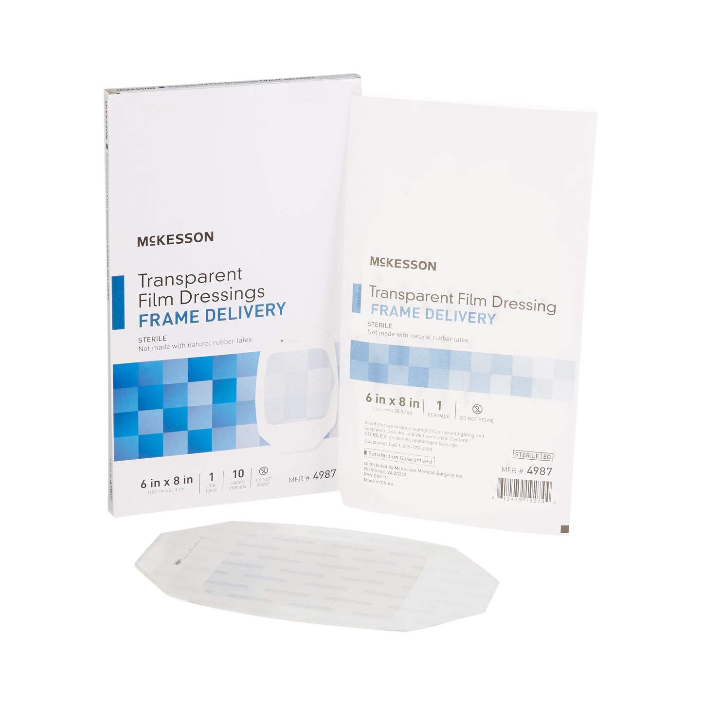 McKesson Transparent Film Dressing 6 X 8 Inch Frame Style Delivery Octagon Sterile (886410_BX)